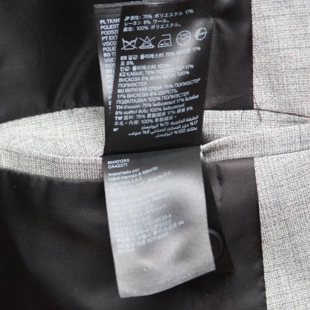 H&M Mens Skinny-Fit Blazer Sport Coat 46R 2-Bttn‎ Casual Jacket E081290